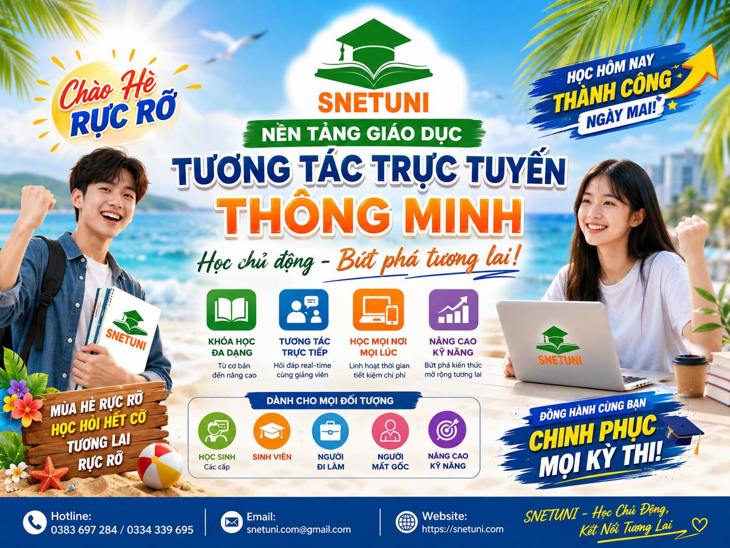 Ch&agrave;o H&egrave; Rực Rỡ - Học Chủ Động - Bứt Ph&aacute; Tương Lai C&ugrave;ng SnetUni