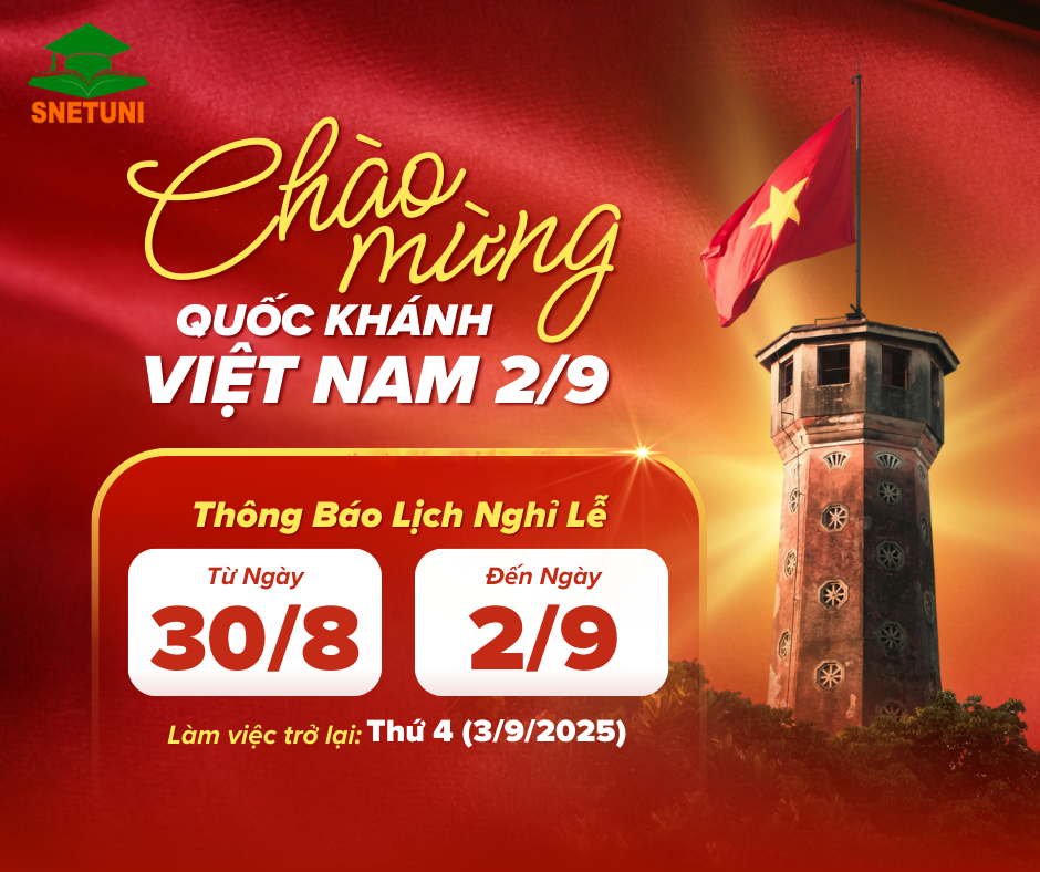 SNETUNI THÔNG BÁO NGHỈ LỄ QUỐC KHÁNH 2/9/2025