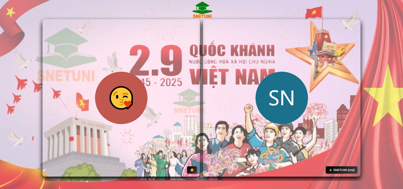 Trải nghiệm giao diện yêu nước mừng Quốc khánh 2/9 trên nền tảng giáo dục trực tuyến SnetUni 