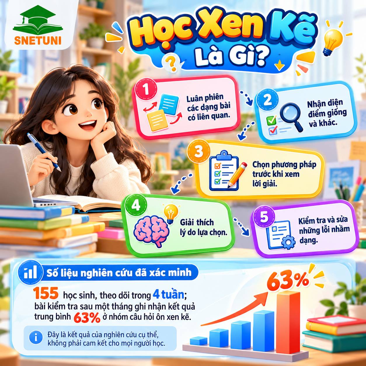Hướng dẫn cách học xen kẽ các dạng bài để rèn khả năng nhận diện và vận dụng kiến thức