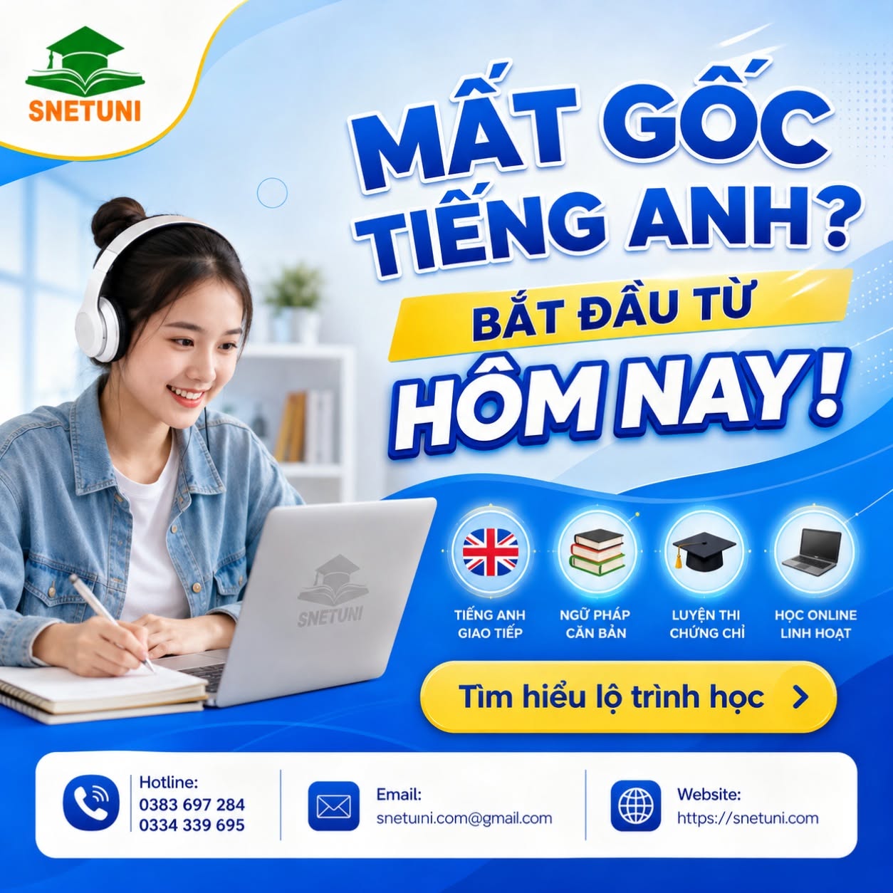 Khóa học tiếng Anh đa kỹ năng tại SnetUni