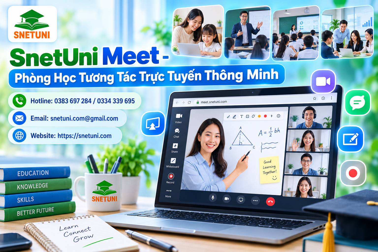 SNETUNI MEET phù hợp với nhiều hình thức đào tạo khác nhau - Lựa chọn tối ưu chi phí cho giáo dục trực tuyến 